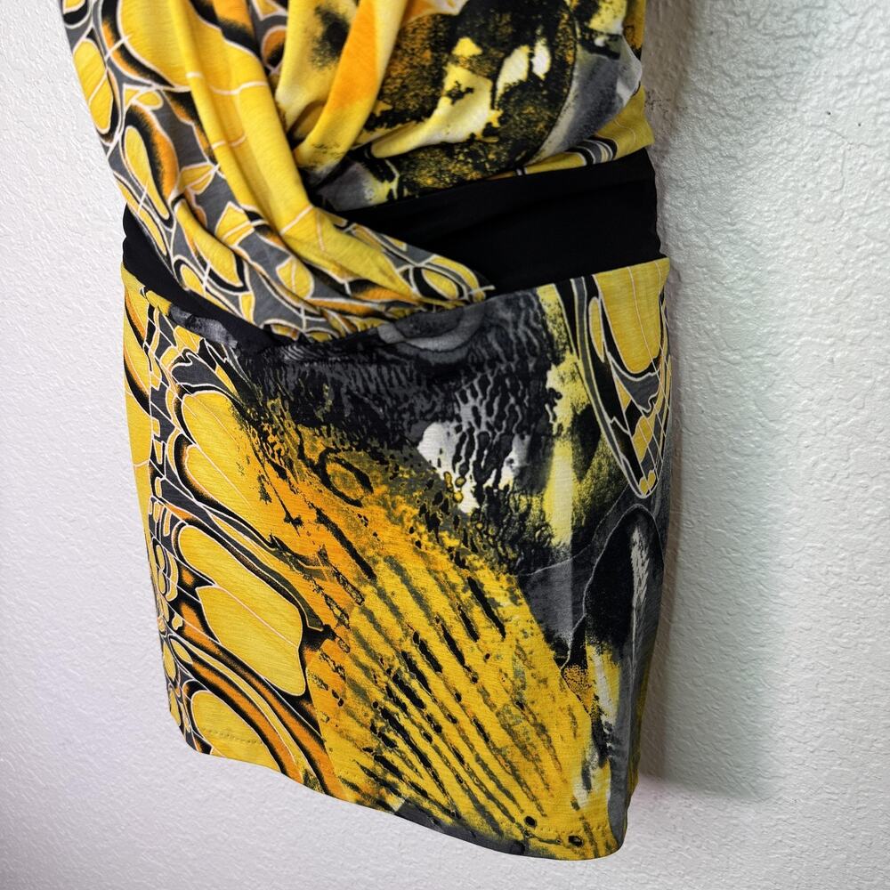 Cache Y2K Dress Womens Medium Halter Drape Bodycon Backless Mini Party Butterfly - Picture 7 of 13